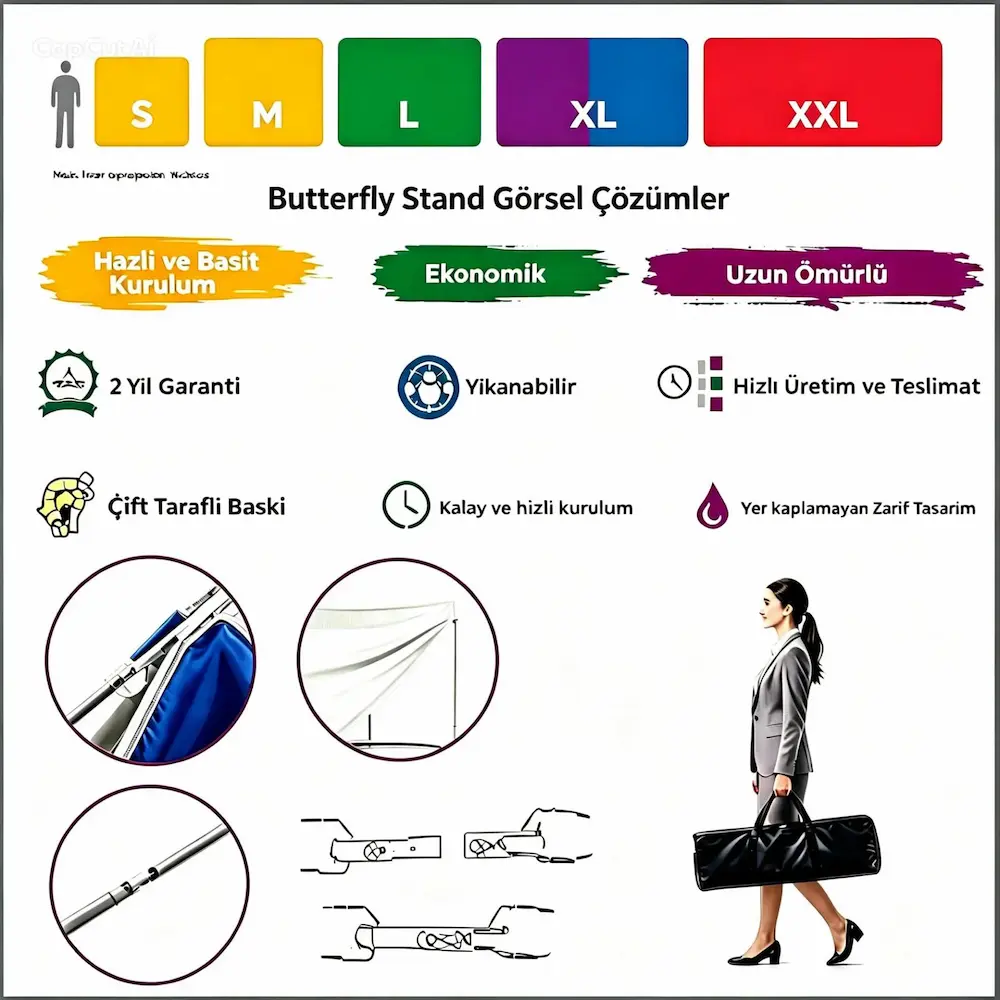 Kumaş Backdrop Stand Düz 80x200cm - Görsel 3